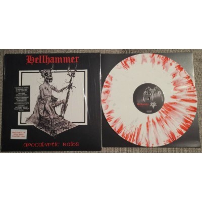 Hellhammer - Apocalyptic Raids LP Белый с красными  брызгами винил + 24 стр буклет + 2 постера