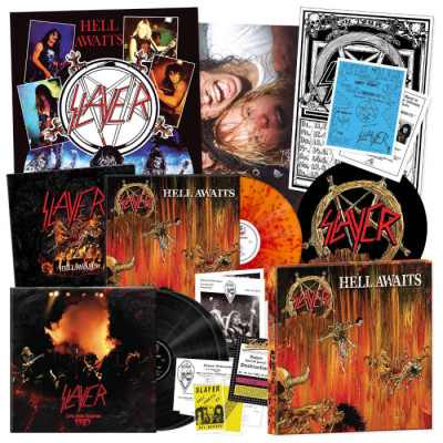 Slayer - Hell Awaits 3LP 40th Anniversary Делюкс бокс сет 3LP + 60-стр книга + слипмат + 2 постера + 2 флаера + копия билета + копия бейджа Предзаказ