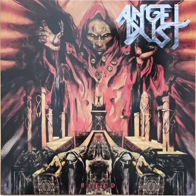 Angel Dust — Bleed LP Ltd Ed 250 шт. Оранжевый с зелёными и жёлтыми брызгами