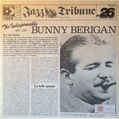 Bunny Berigan – The Indispensable Bunny Berigan  LP -  PM 43689