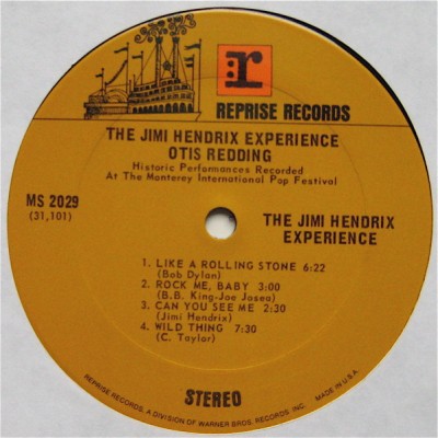 Jimi Hendrix Experience/Otis Redding  ‎– Historic Performances Recorded At The Monterey International Pop Festival MS 2029