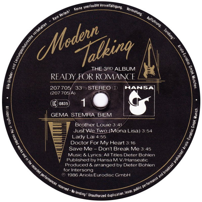 Modern talking romance. Пластинка Modern talking 1985. Modern talking ready for Romance винил. Modern talking винил обложки. Пластинка виниловая Modern talking ready for Romance.