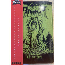 Кассета Blood Pollution - Nightfire MC + OBI Strip Кассета Белый корпус / Зелёная вкладка Ltd Ed 5 шт. с зелёной вкладкой / 40 шт. общий тираж  Кассета