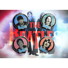 Пин (значок, сет х4) The Beatles - Paul McCartney, John Lennon, George Harrison, Ringo Starr - сет из 4-х пинов
