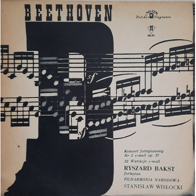 Beethoven, Ryszard Bakst, Filharmonia Narodowa, Stanisław Wisłocki – Piano Concerto No.3 In C Minor LP чёрный винил