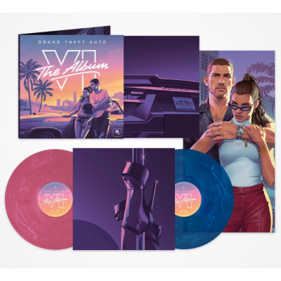 Виниловая пластинка Various - Grand Theft Auto VI: (GTA) 2LP Мраморно розовый и синий винил Предзаказ 