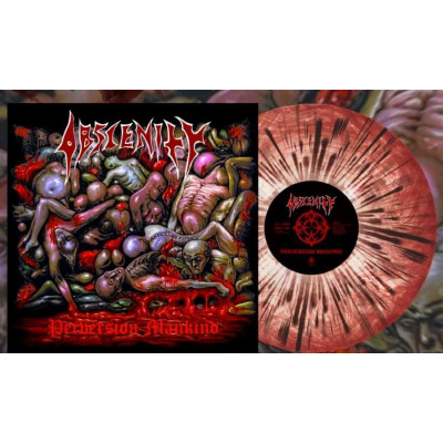 Obscenity - Perversion Mankind LP Ltd Ed 300 шт. Бело-красный с чёрными брызгами винил HQRLP - 002