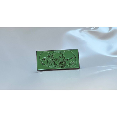 Металический значок "макулатура" Зеленый