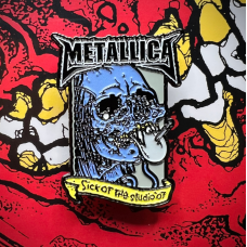 Пин Metallica - Sick Of the studio ‘07 белое лого (значок)