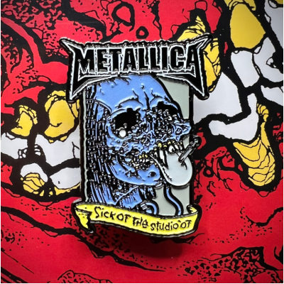 Пин Metallica - Sick Of the studio ‘07 белое лого (значок)